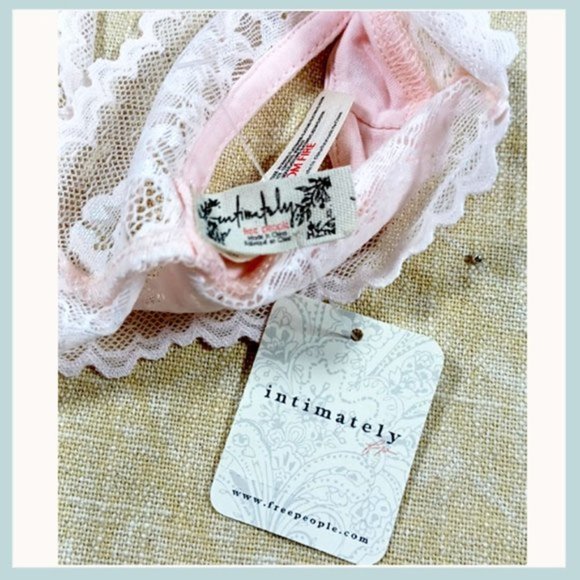 Free People Solid Lace Bralette - Pink, Free People Pink Lace Bralette Size XS - Picture 6 of 7